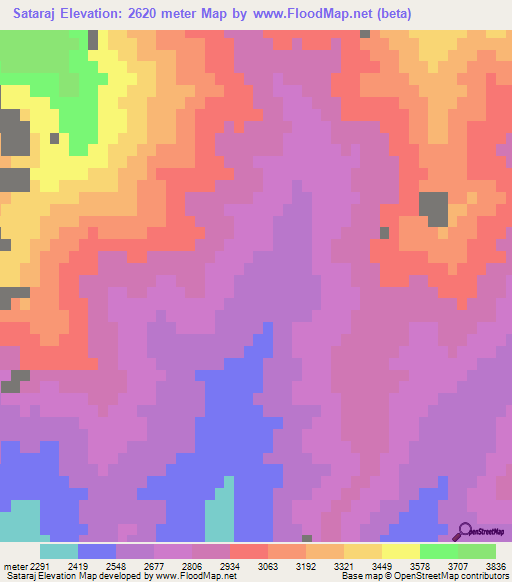Sataraj,Afghanistan Elevation Map