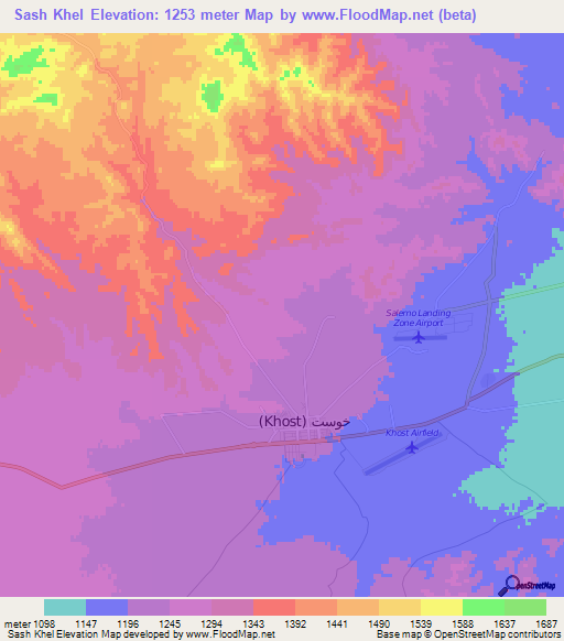 Sash Khel,Afghanistan Elevation Map