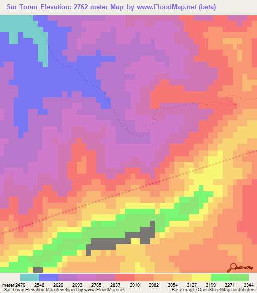 Sar Toran,Afghanistan Elevation Map