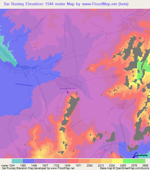 Sar Rustaq,Afghanistan Elevation Map