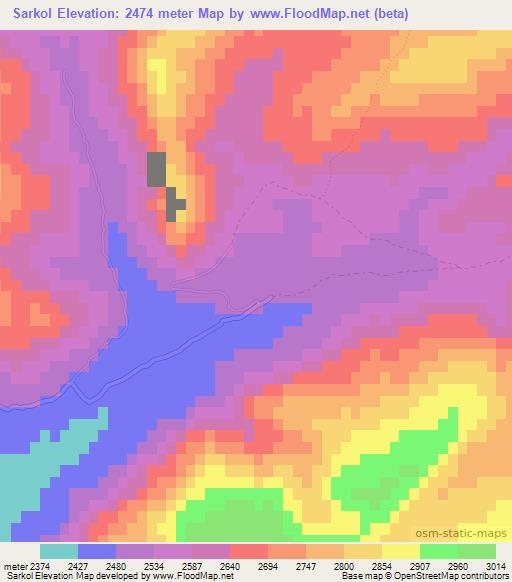 Sarkol,Afghanistan Elevation Map
