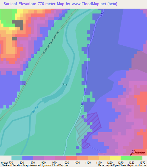 Sarkani,Afghanistan Elevation Map