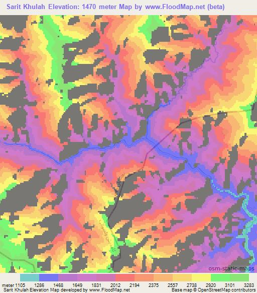 Sarit Khulah,Afghanistan Elevation Map