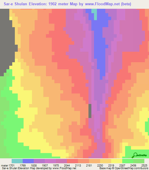 Sar-e Shulan,Afghanistan Elevation Map
