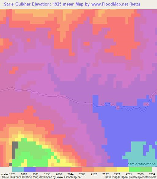 Sar-e Gulkhar,Afghanistan Elevation Map