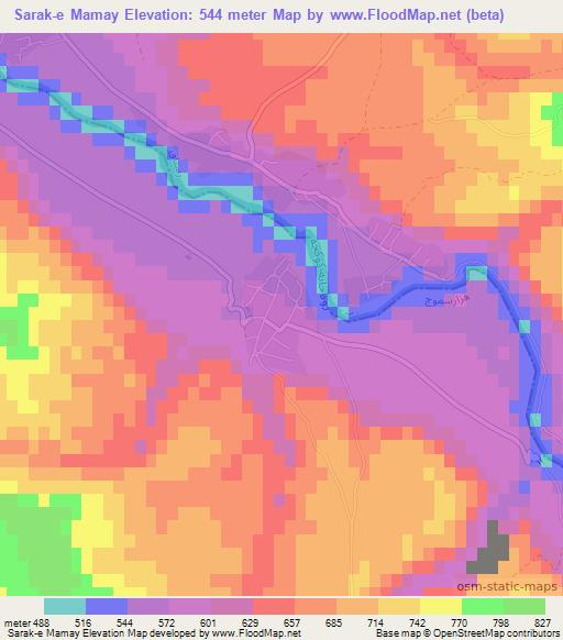 Sarak-e Mamay,Afghanistan Elevation Map