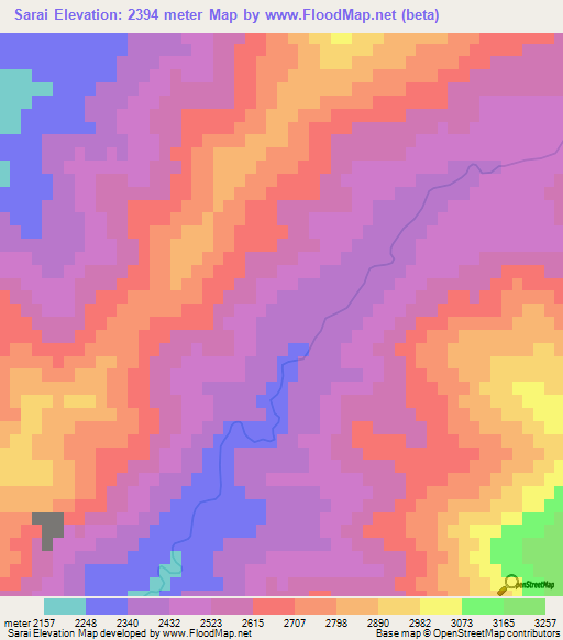 Sarai,Afghanistan Elevation Map