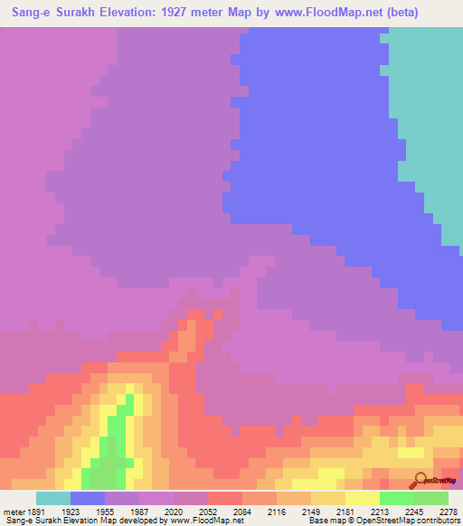 Sang-e Surakh,Afghanistan Elevation Map