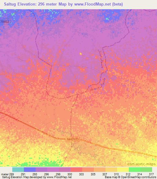 Saltug,Afghanistan Elevation Map