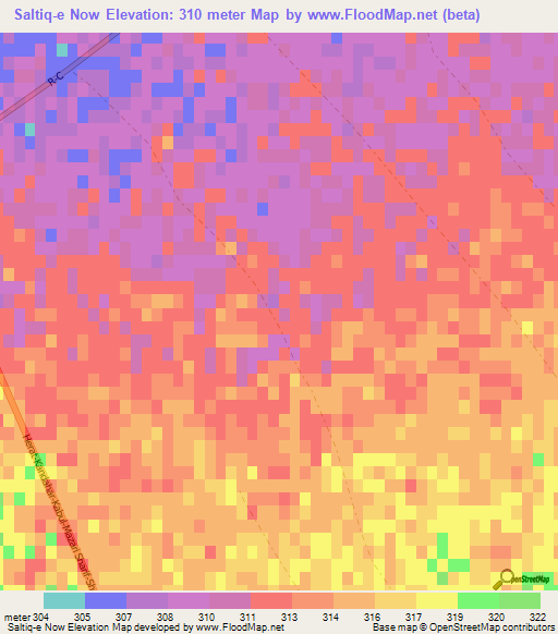 Saltiq-e Now,Afghanistan Elevation Map