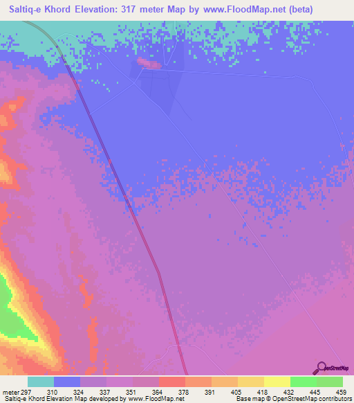 Saltiq-e Khord,Afghanistan Elevation Map