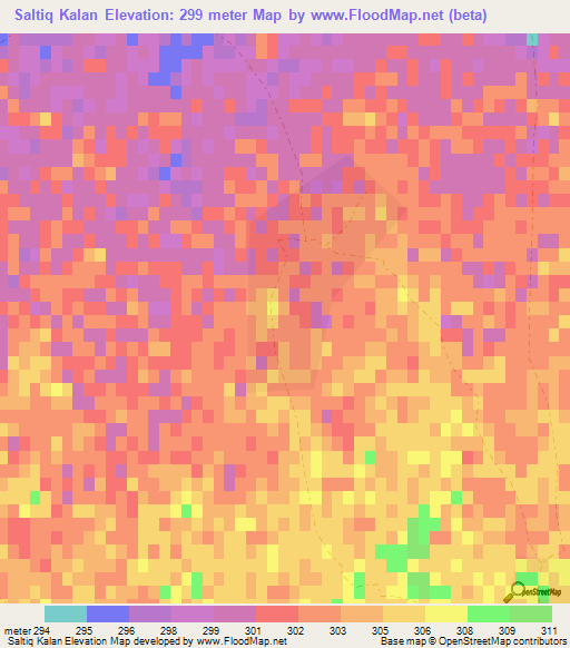 Saltiq Kalan,Afghanistan Elevation Map