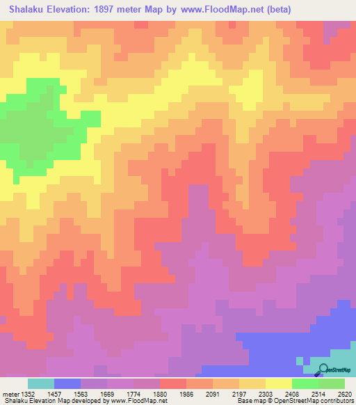 Shalaku,Afghanistan Elevation Map