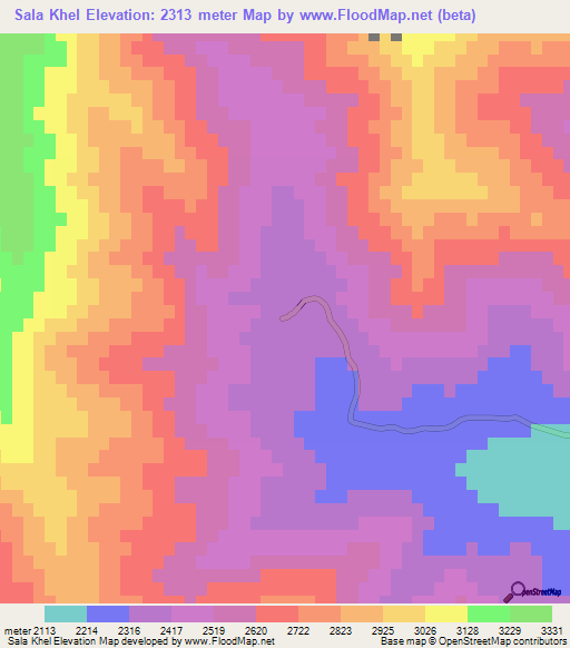 Sala Khel,Afghanistan Elevation Map