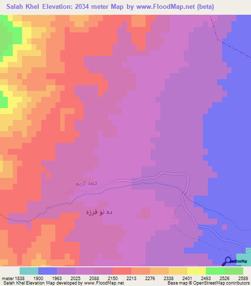 Salah Khel,Afghanistan Elevation Map