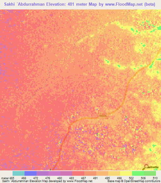 Sakhi `Abdurrahman,Afghanistan Elevation Map