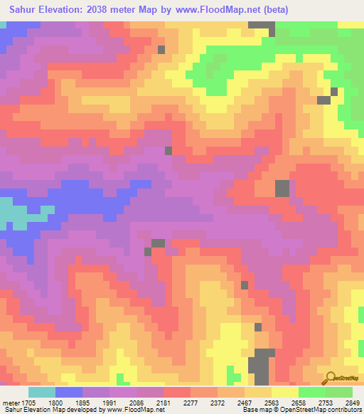 Sahur,Afghanistan Elevation Map