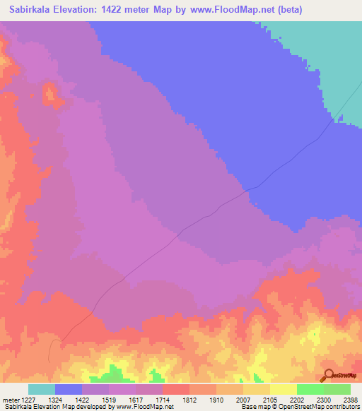 Sabirkala,Afghanistan Elevation Map