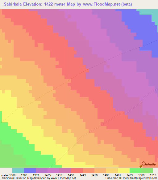 Sabirkala,Afghanistan Elevation Map