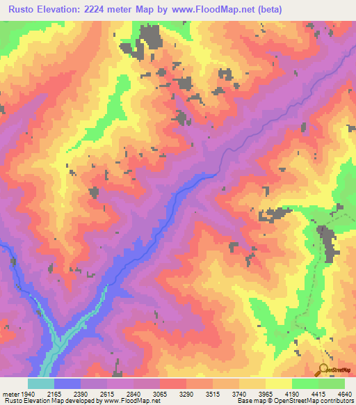 Rusto,Afghanistan Elevation Map