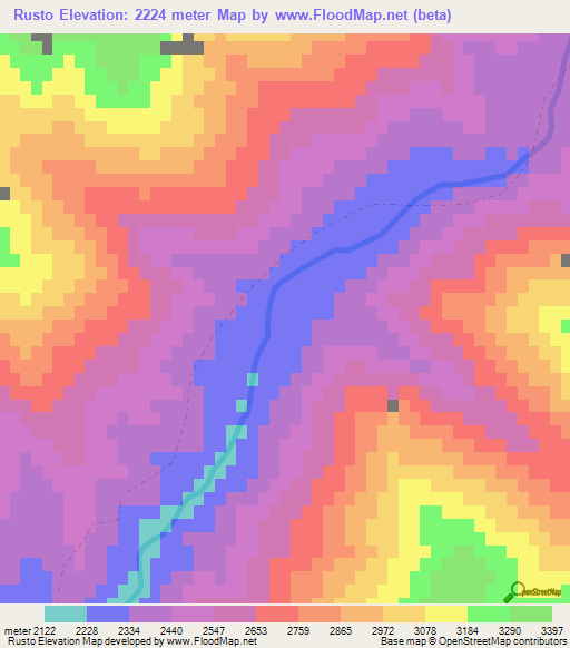 Rusto,Afghanistan Elevation Map