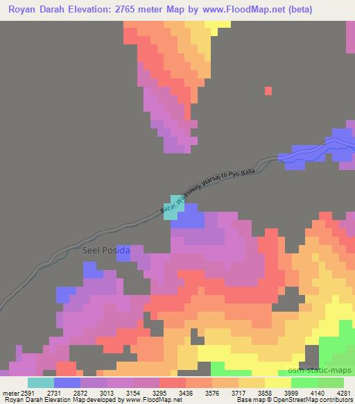 Royan Darah,Afghanistan Elevation Map