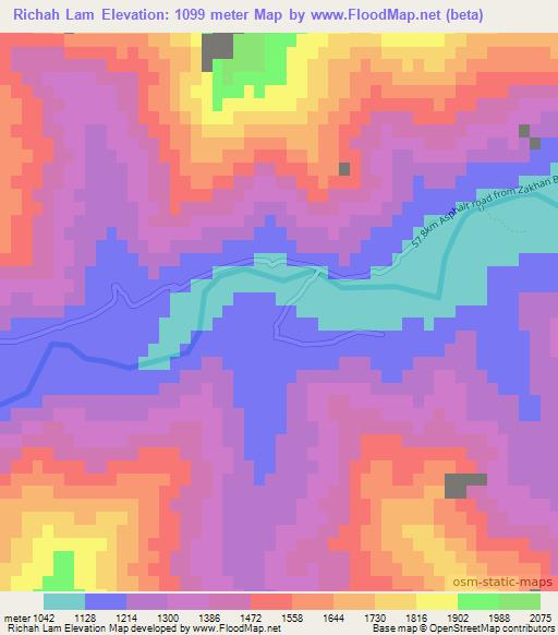 Richah Lam,Afghanistan Elevation Map