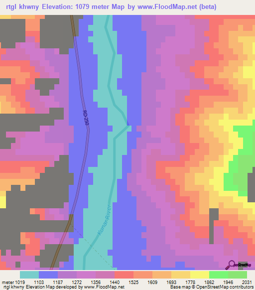 rtgl khwny,Afghanistan Elevation Map
