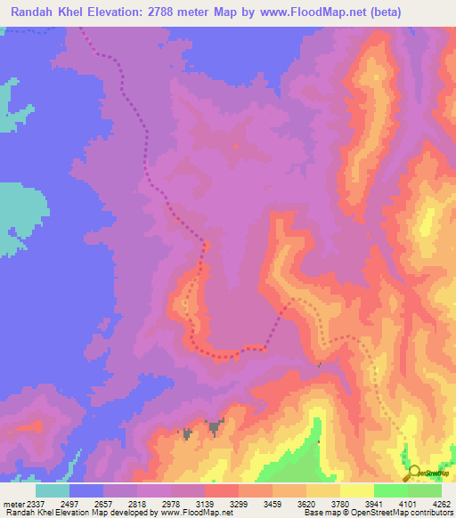 Randah Khel,Afghanistan Elevation Map