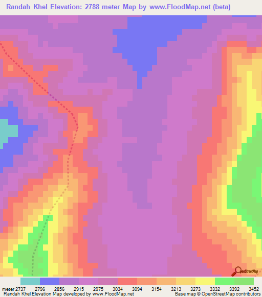 Randah Khel,Afghanistan Elevation Map