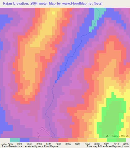 Rajan,Afghanistan Elevation Map