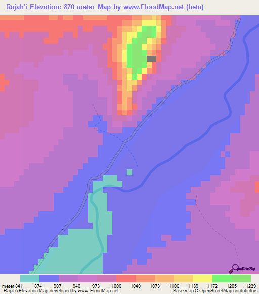 Rajah'i,Afghanistan Elevation Map