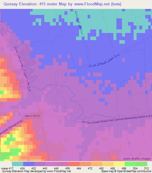 Qunsay,Afghanistan Elevation Map