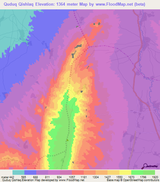 Quduq Qishlaq,Afghanistan Elevation Map