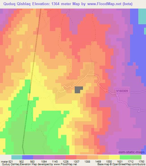 Quduq Qishlaq,Afghanistan Elevation Map