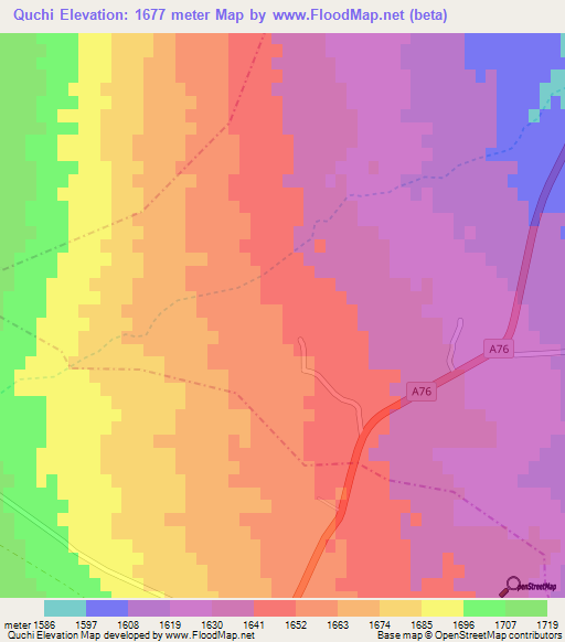 Quchi,Afghanistan Elevation Map