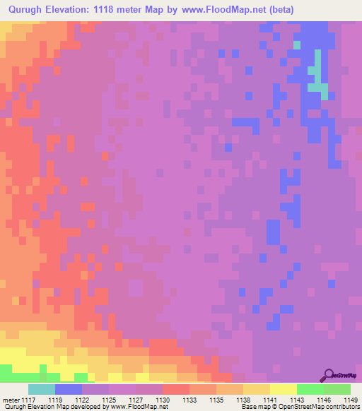 Qurugh,Afghanistan Elevation Map