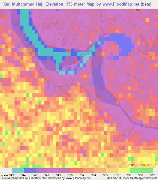 Qul Muhammad Haji,Afghanistan Elevation Map