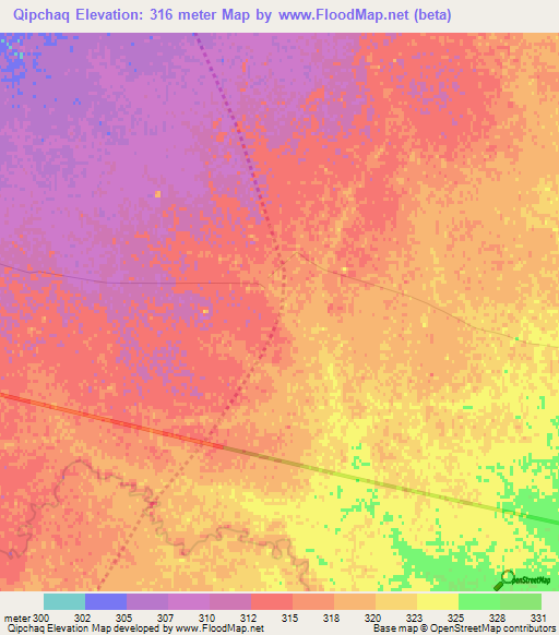 Qipchaq,Afghanistan Elevation Map