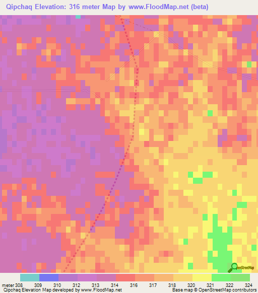 Qipchaq,Afghanistan Elevation Map