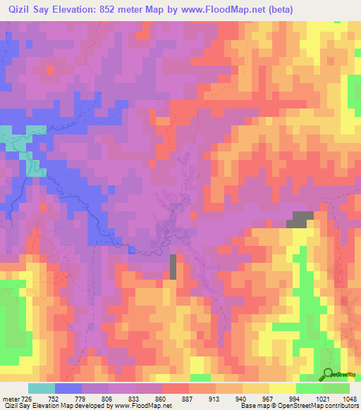 Qizil Say,Afghanistan Elevation Map