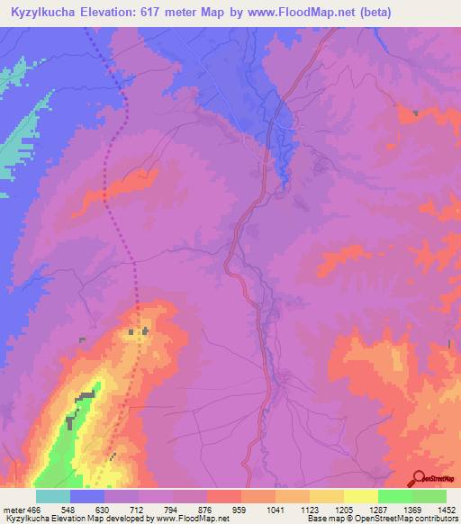 Kyzylkucha,Afghanistan Elevation Map