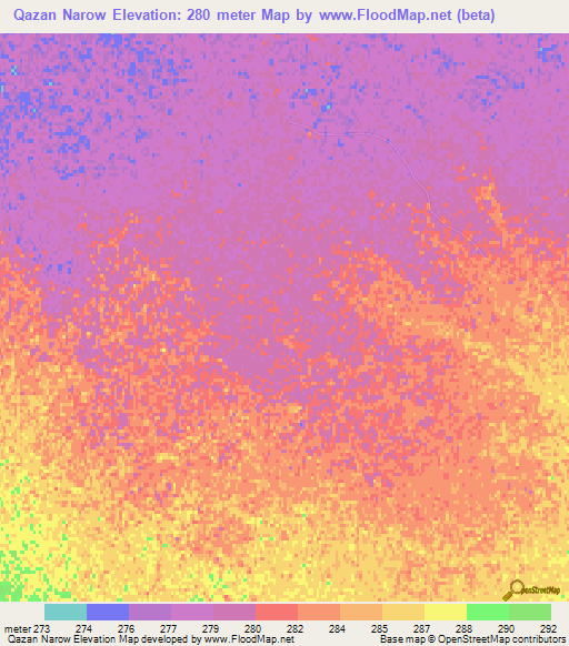 Qazan Narow,Afghanistan Elevation Map