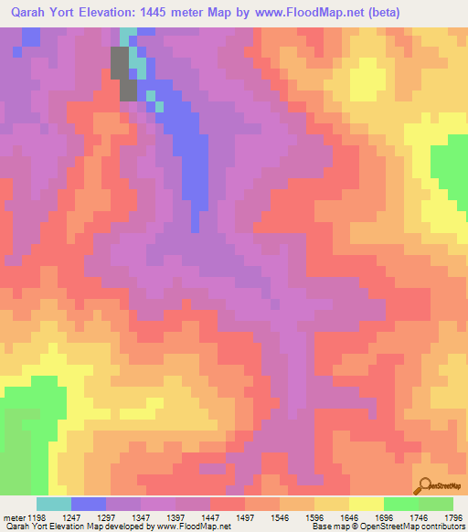 Qarah Yort,Afghanistan Elevation Map