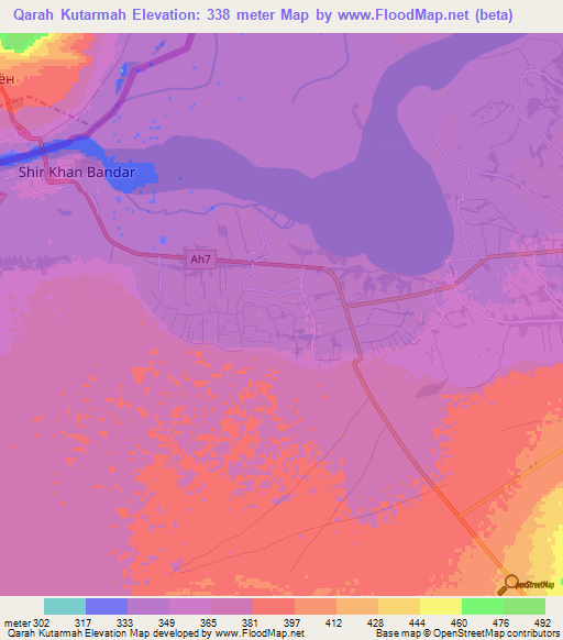 Qarah Kutarmah,Afghanistan Elevation Map