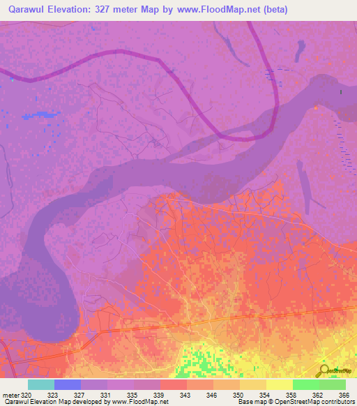 Qarawul,Afghanistan Elevation Map