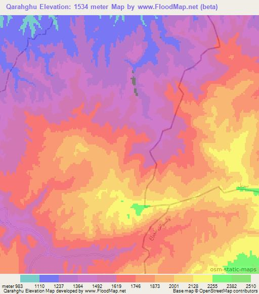 Qarahghu,Afghanistan Elevation Map