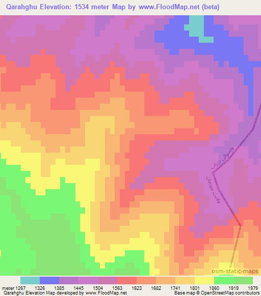 Qarahghu,Afghanistan Elevation Map