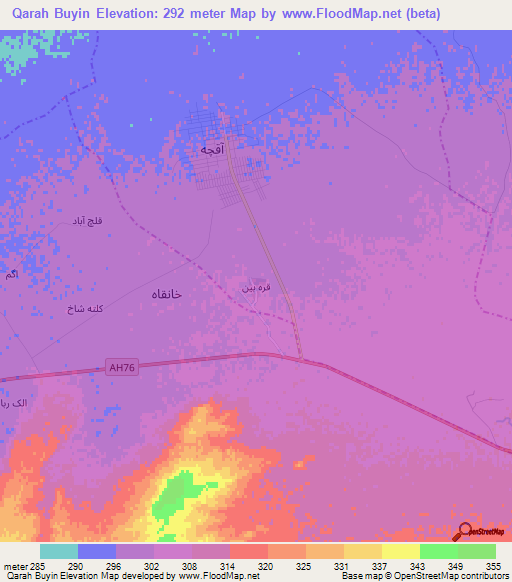 Qarah Buyin,Afghanistan Elevation Map
