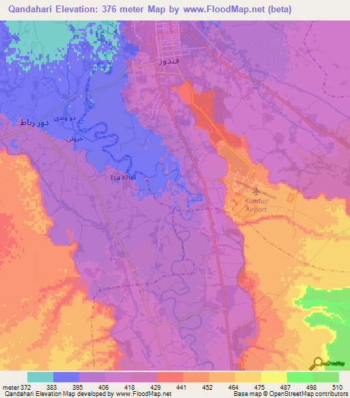 Qandahari,Afghanistan Elevation Map